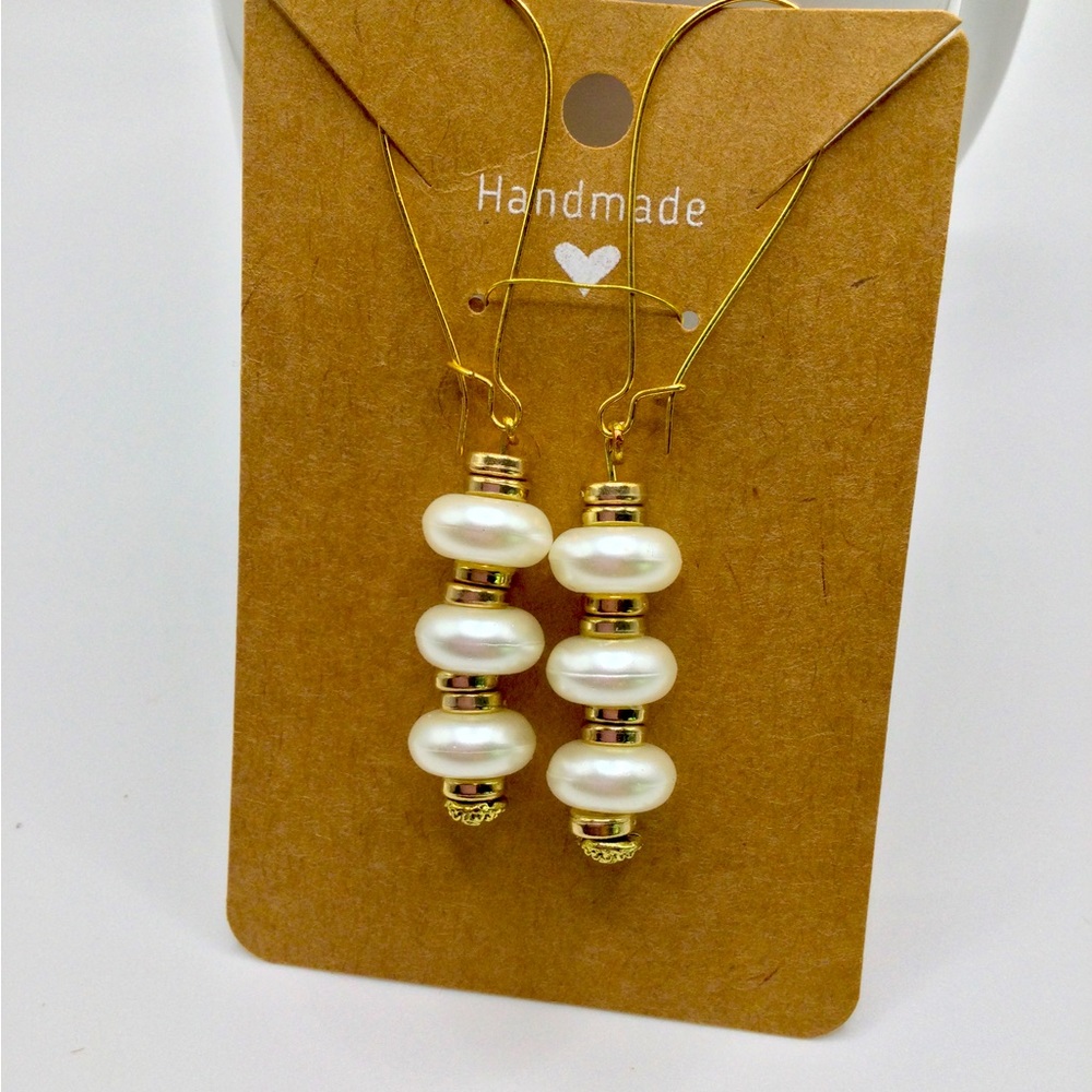 Pearls and Gold Earrings